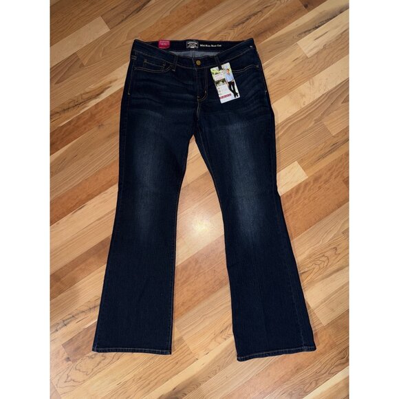 Levi Strauss Denim - Signature By Levi Strauss Womens Mid-Rise Boot Cut Jeans Size 14 Simply Stretch
